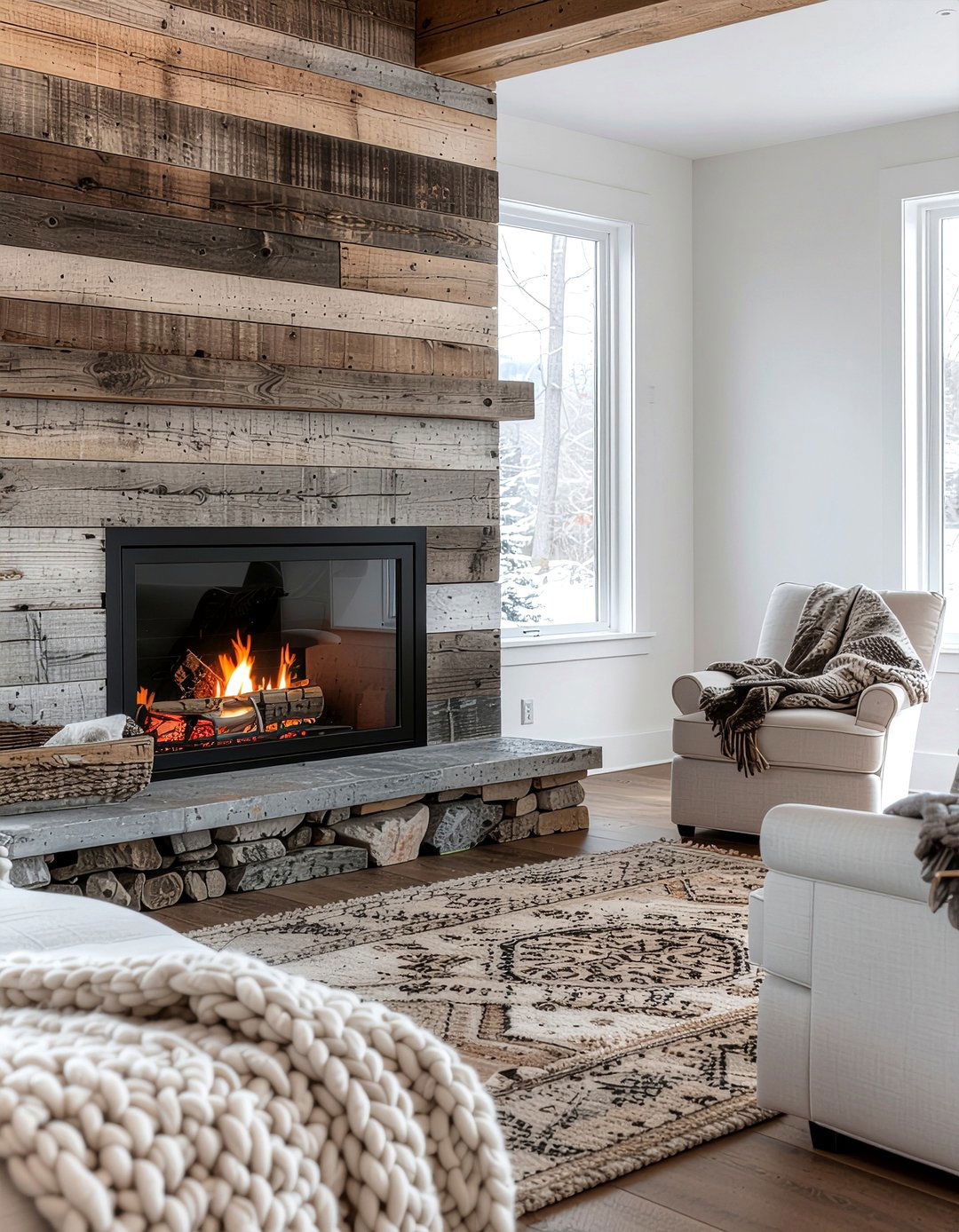 Reclaimed Wood Fireplace - 30 fireplace surround ideas