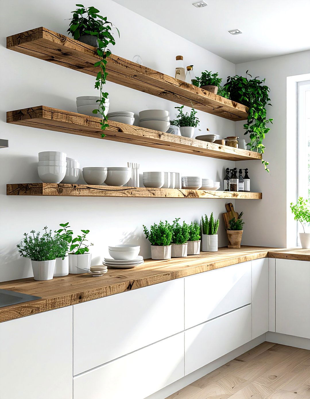 Reclaimed Wood Floating Shelves - 30 reclaimed wood decor ideas