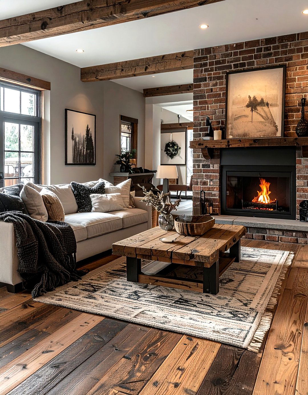 Reclaimed Wood Floor - 30 living room floor design ideas