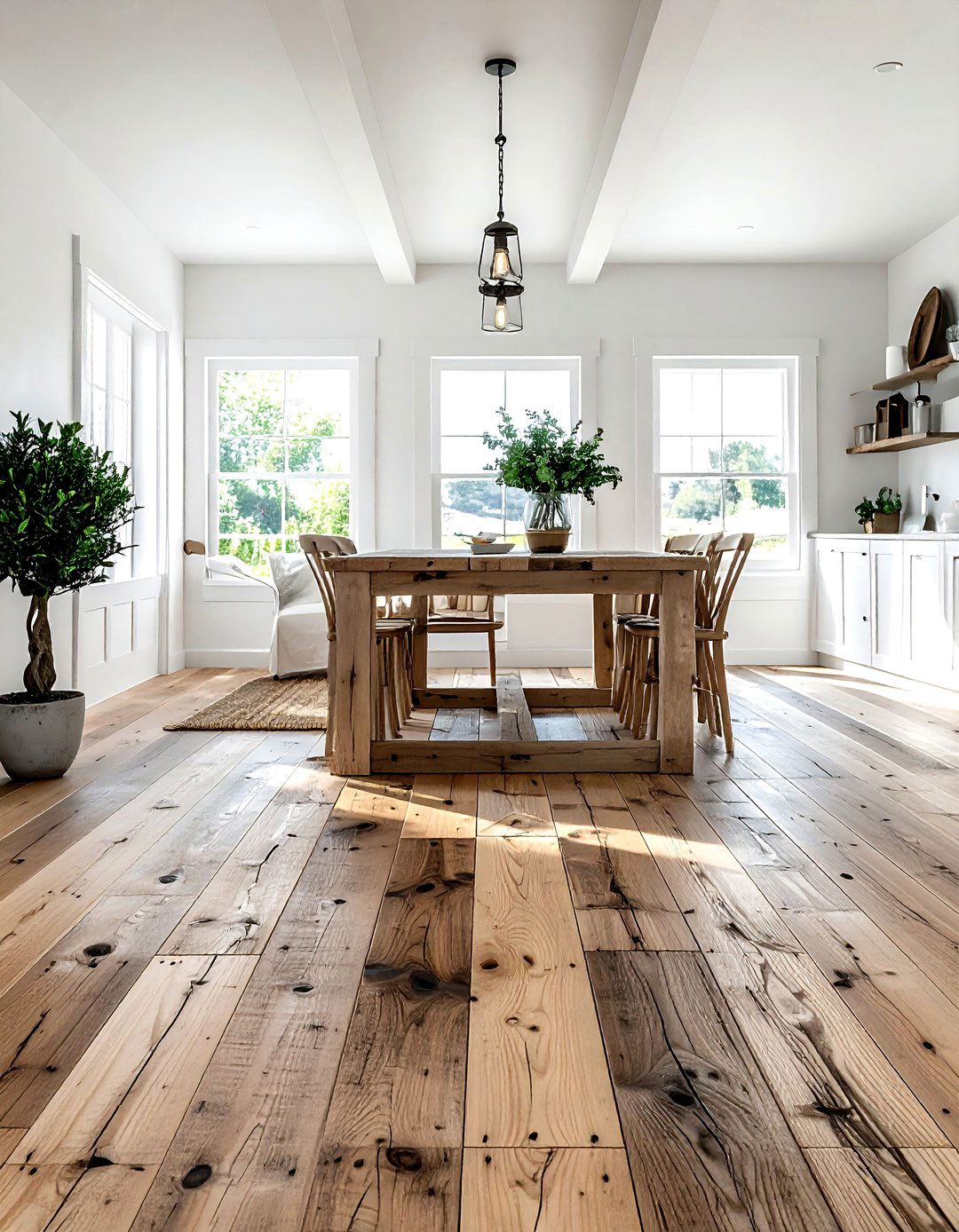 Reclaimed Wood Flooring - 30 Provencal dining room ideas