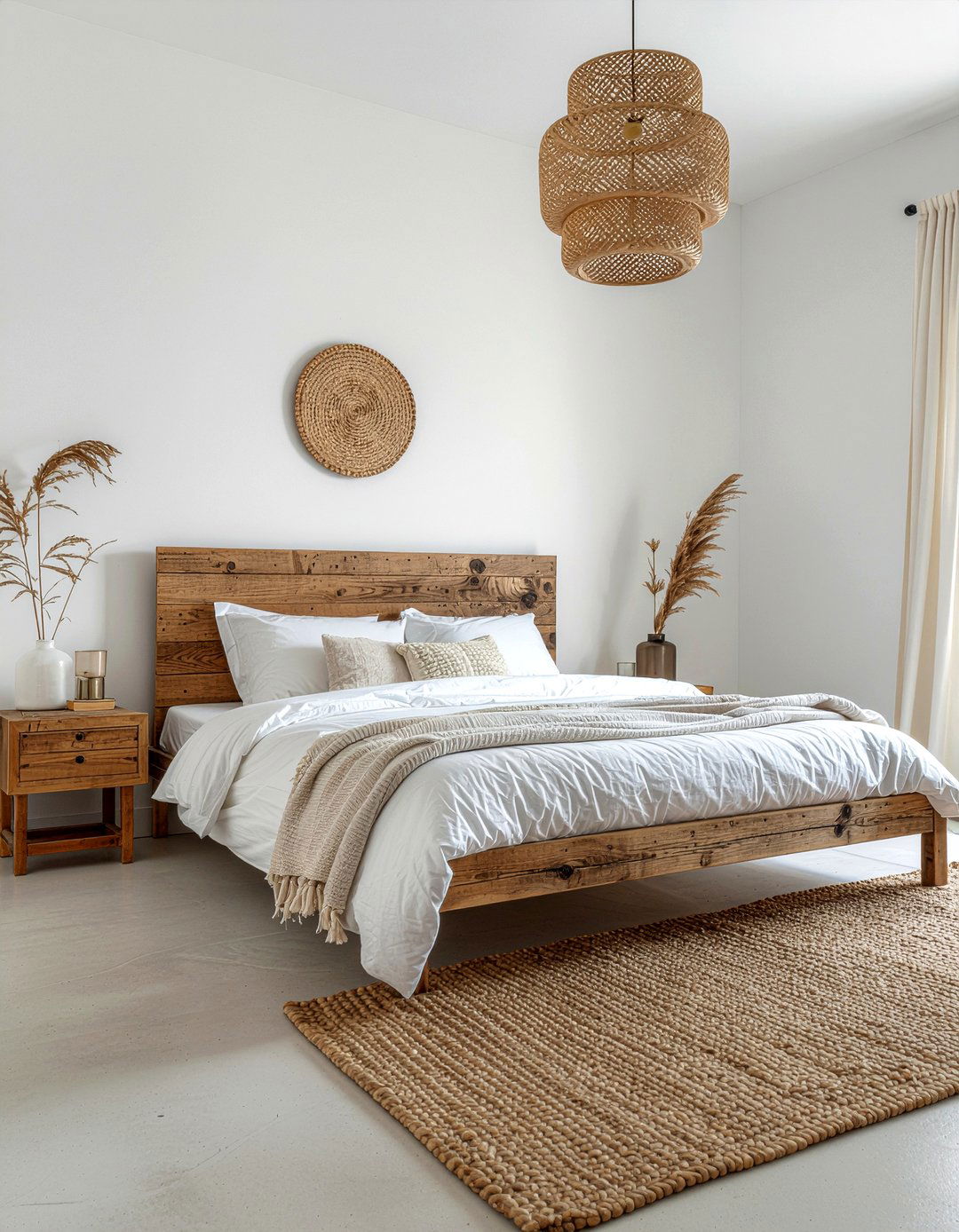 Reclaimed Wood Headboard - 30 zen bedroom ideas