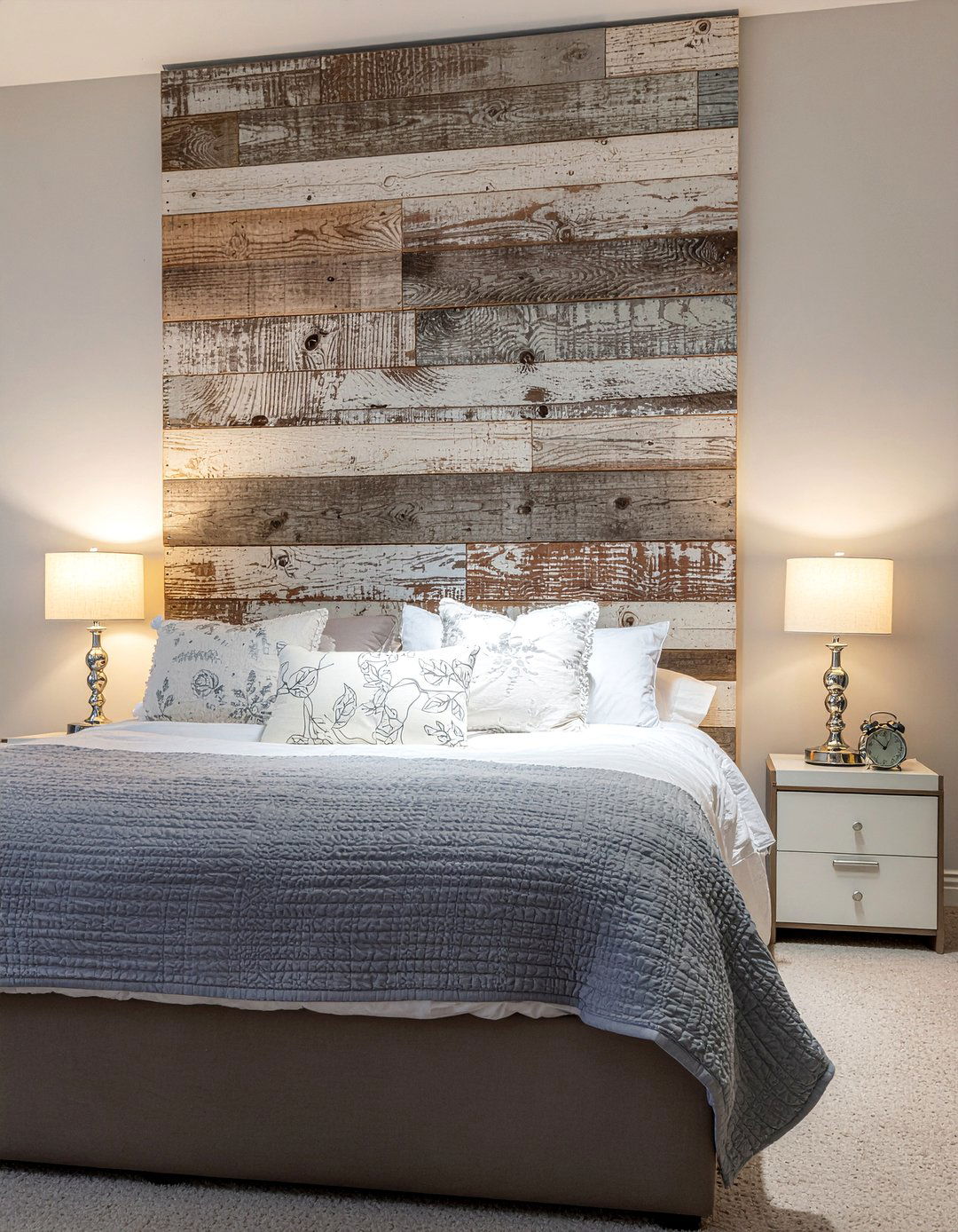 Reclaimed Wood Headboard - 30 handmade bedroom ideas
