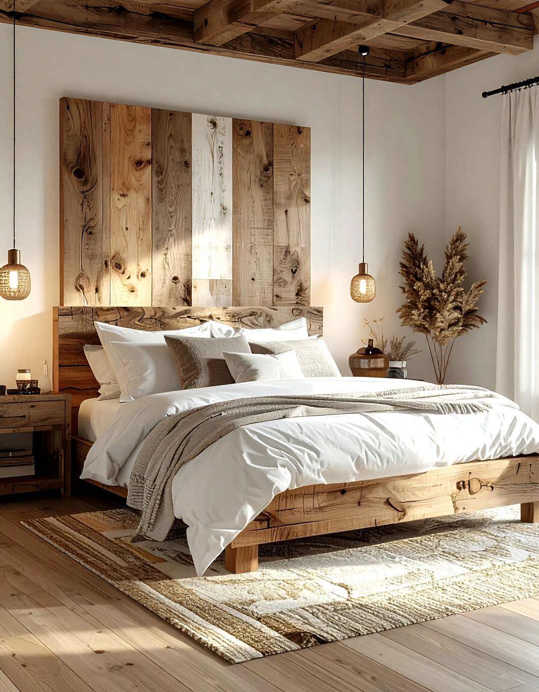 Reclaimed Wood Headboard - 30 reclaimed wood decor ideas