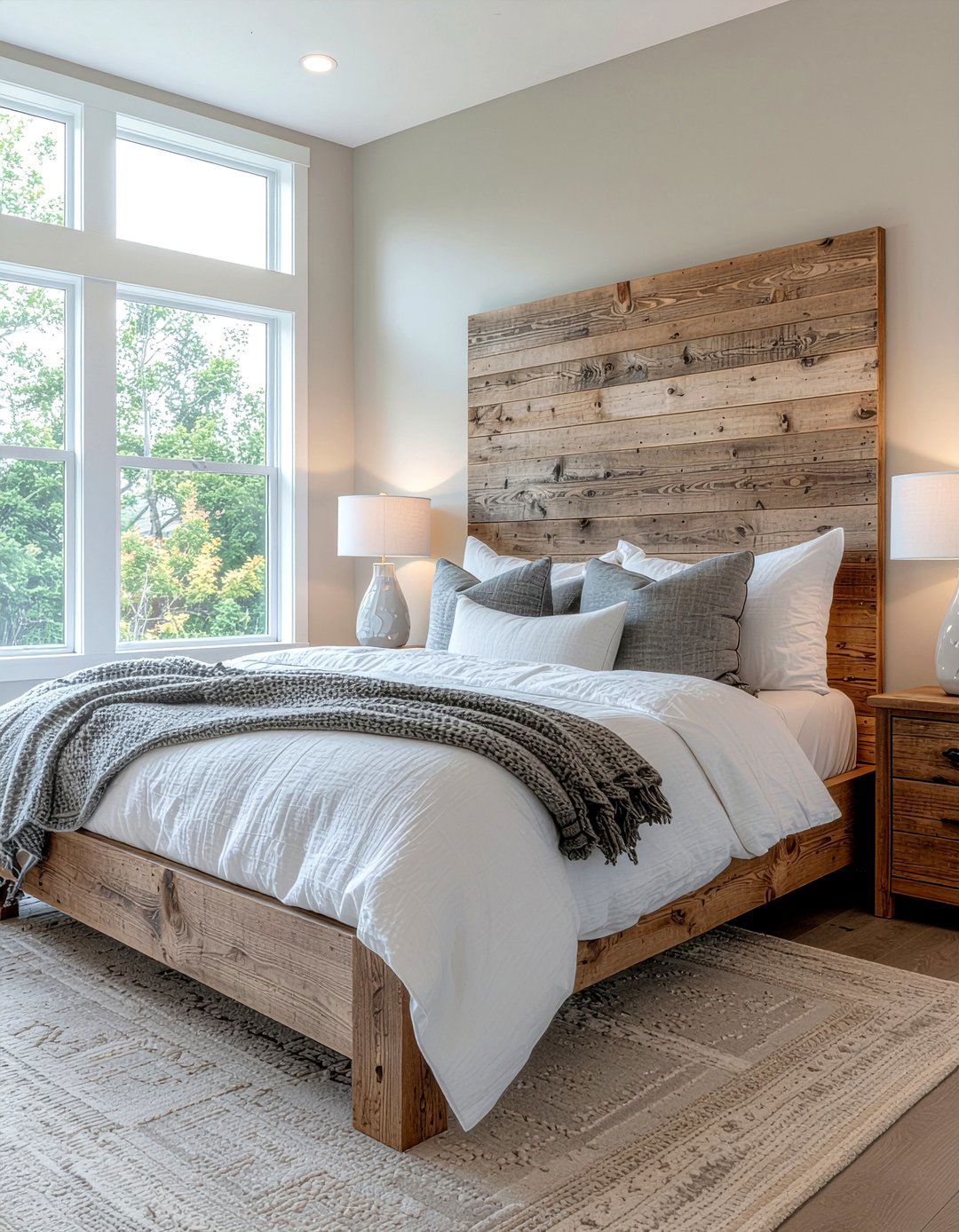 Reclaimed Wood Headboard - 30 bedroom reclaimed wood furniture ideas