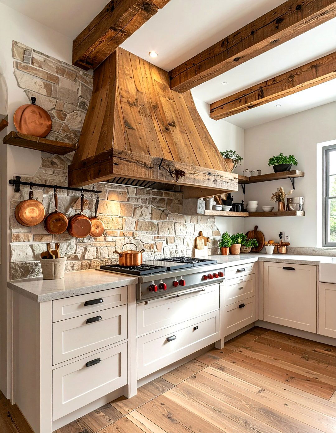 Reclaimed Wood Hood - 30 vent hood kitchen ideas