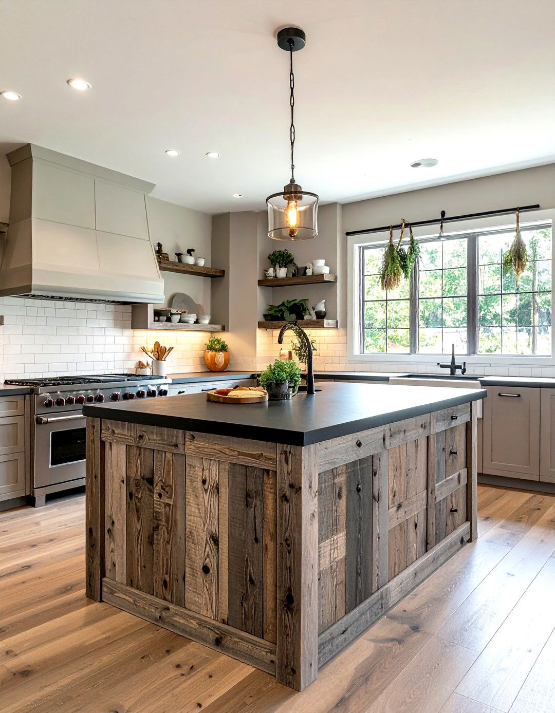 Reclaimed Wood Island - 30 small kitchen island ideas