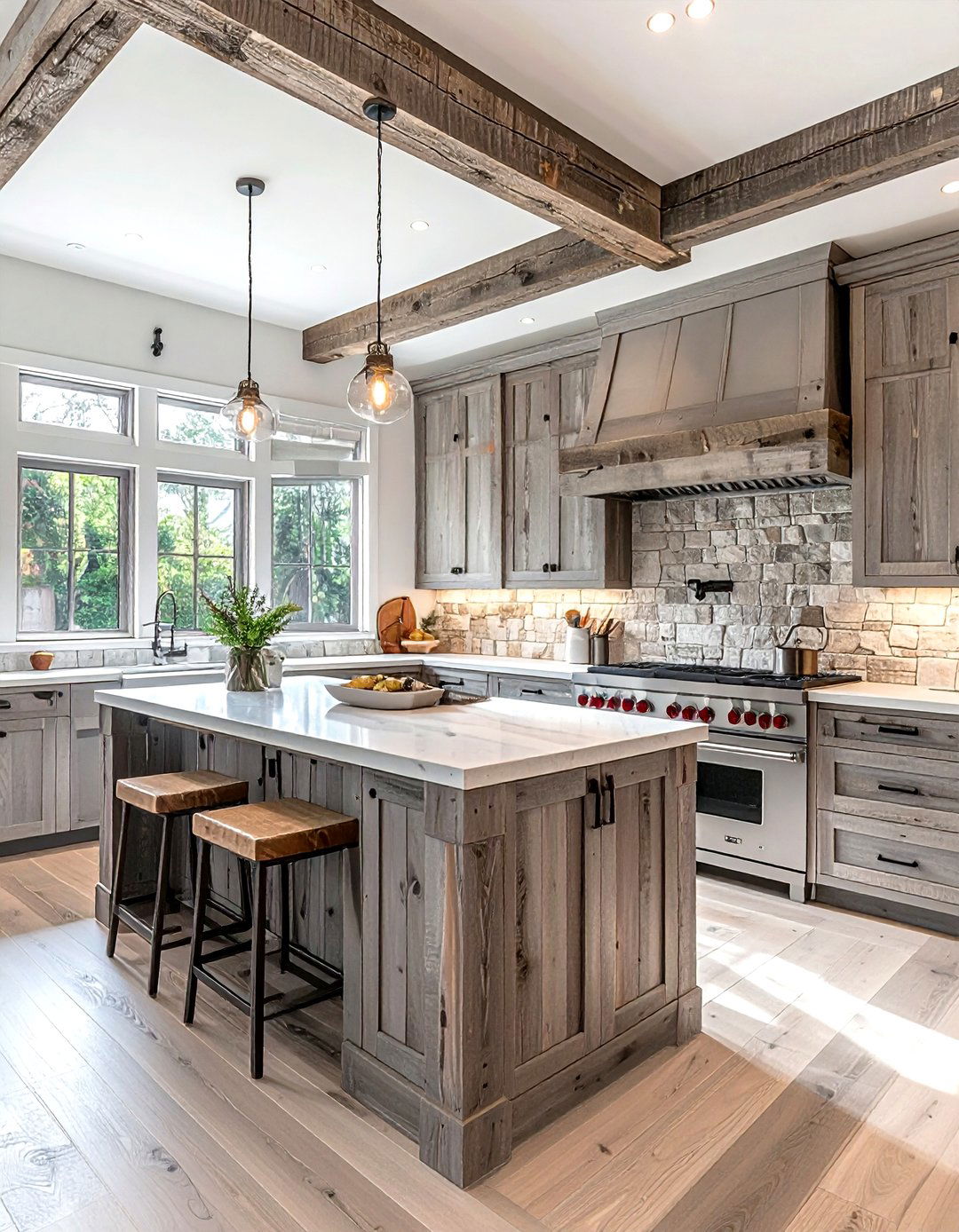 Reclaimed Wood Kitchen - 30 lake house kitchen ideas