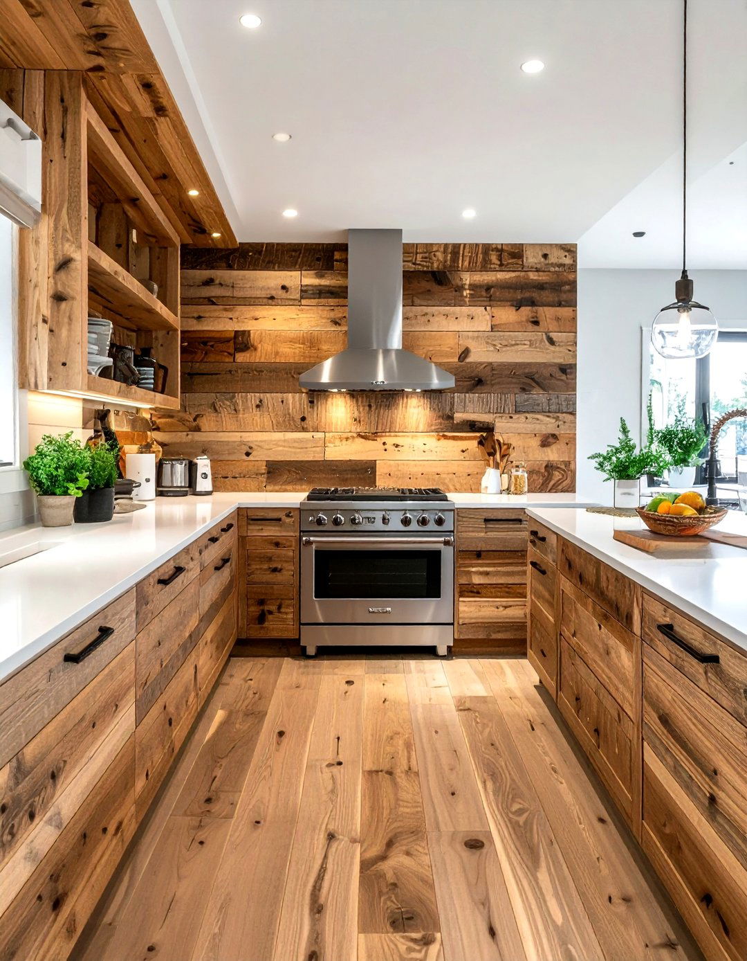 Reclaimed Wood Kitchen Backsplash - 30 reclaimed wood decor ideas