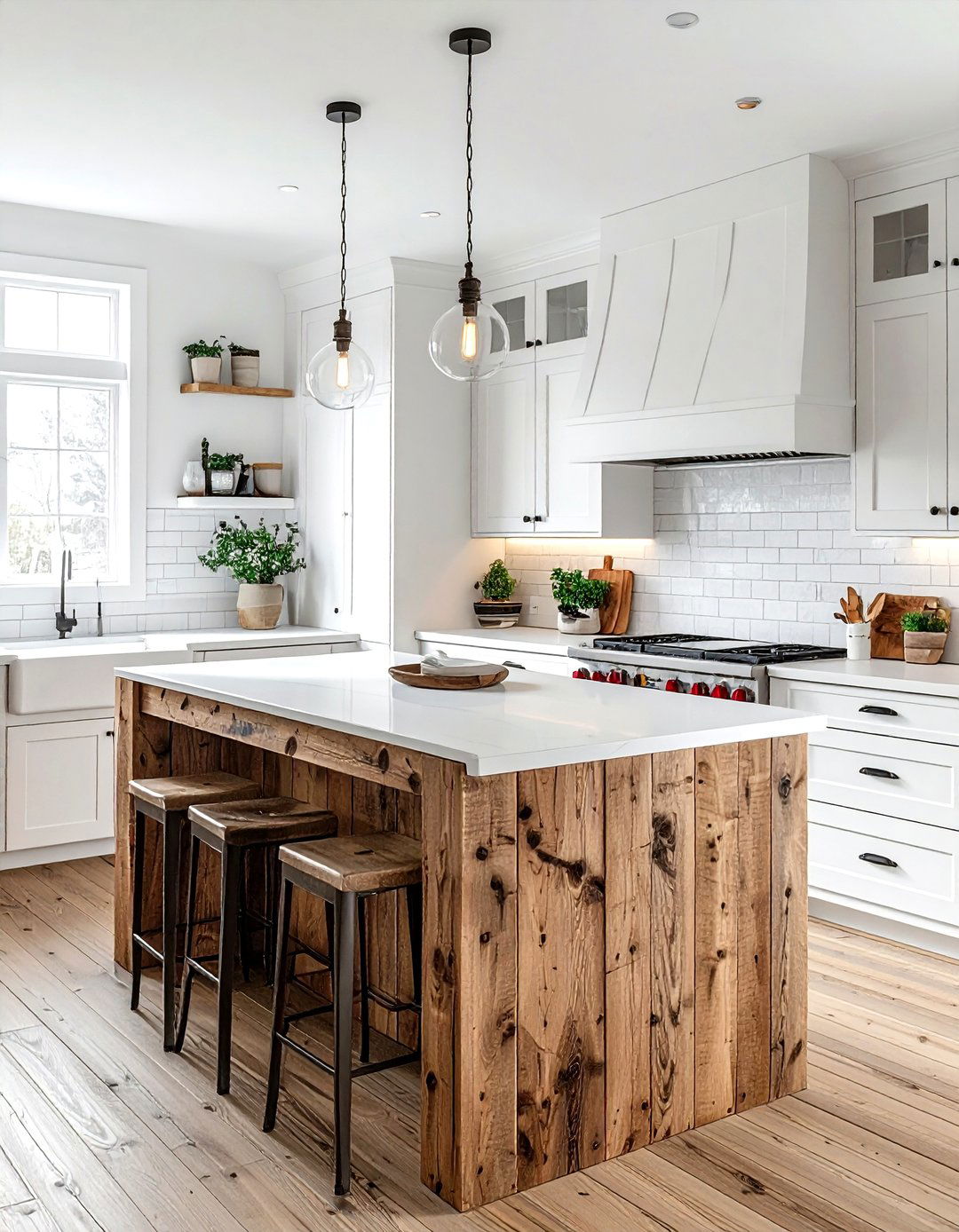 Reclaimed Wood Kitchen Island - 30 reclaimed wood decor ideas