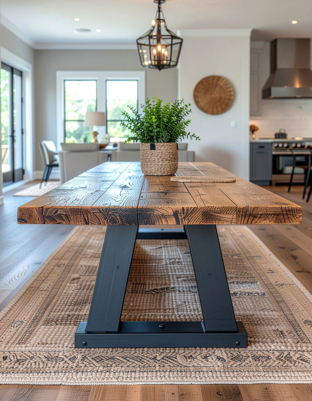 Reclaimed Wood Metal Leg Table - 30 metal dining table ideas