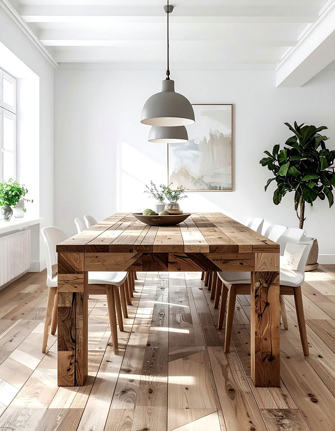 Reclaimed Wood Parquet Dining Table - 30 reclaimed wood dining table ideas