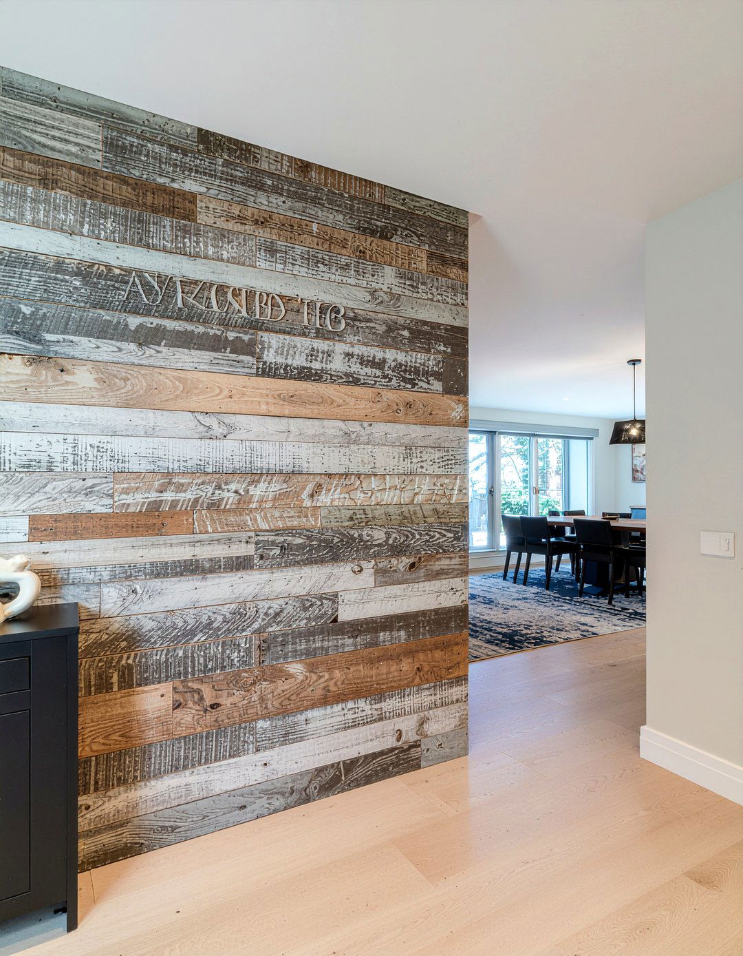 Reclaimed Wood Partition - 30 living room divider ideas