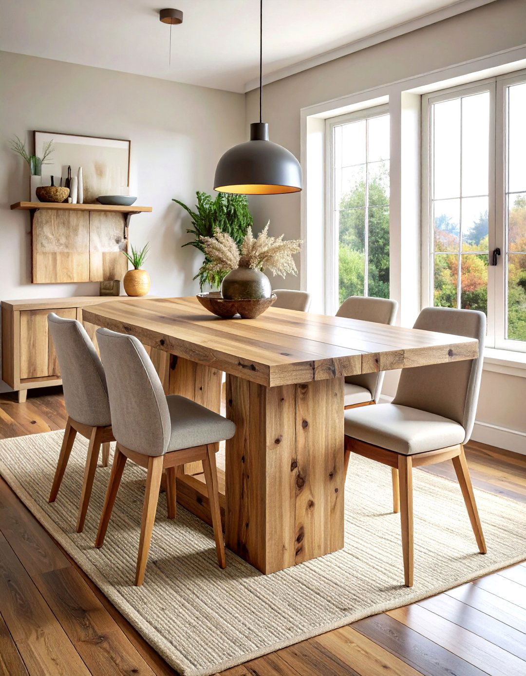 Reclaimed Wood Pedestal Table - 30 pedestal dining table ideas