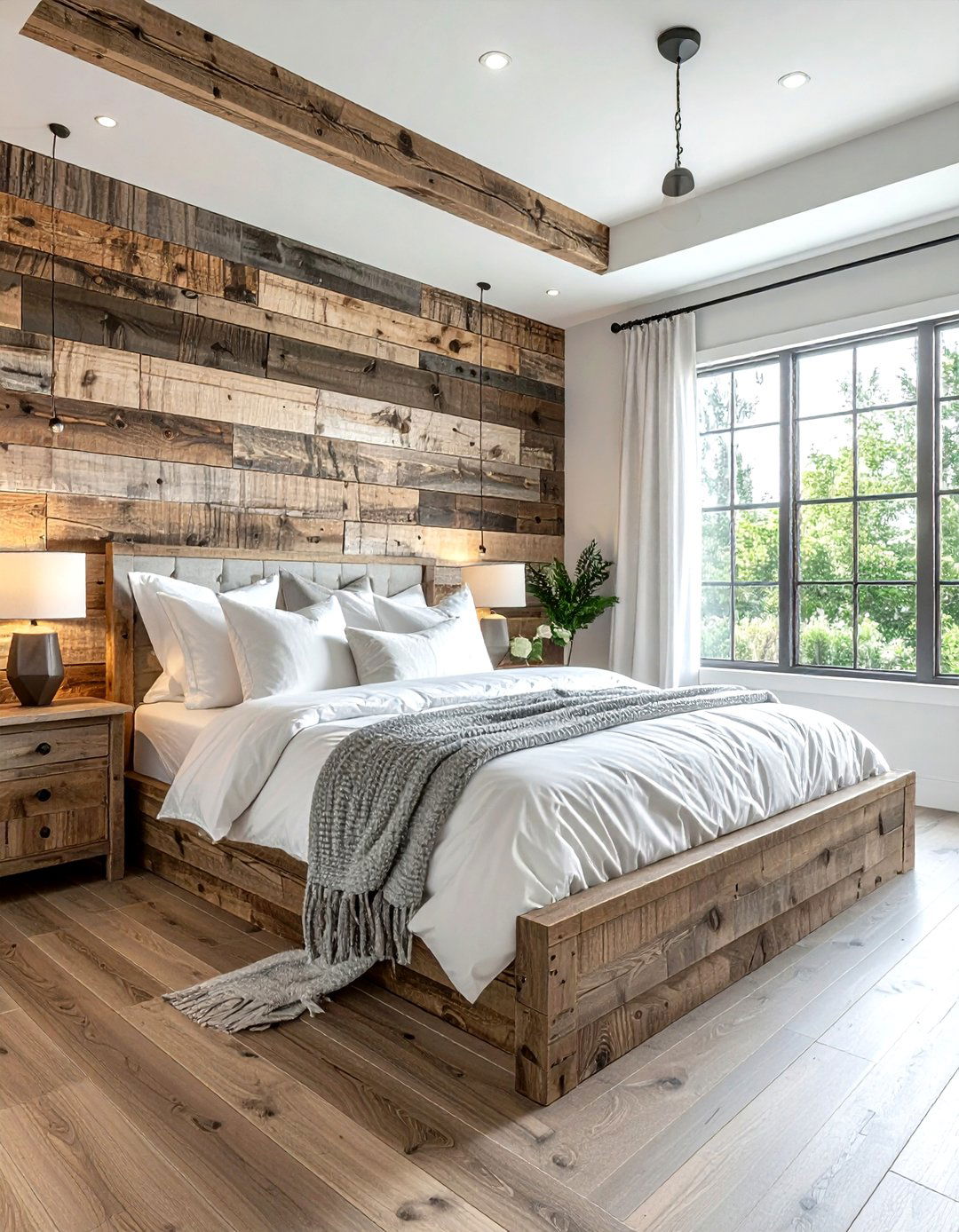 Reclaimed Wood Plank - 30 bedroom backsplash ideas