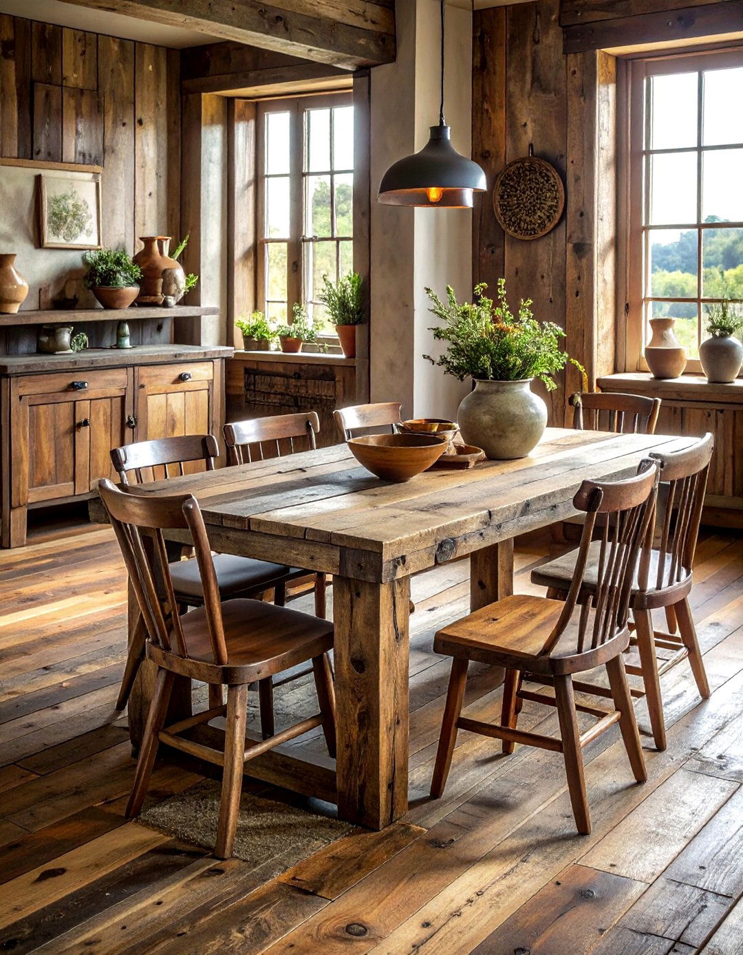 Reclaimed Wood Planks - 30 dining room flooring ideas