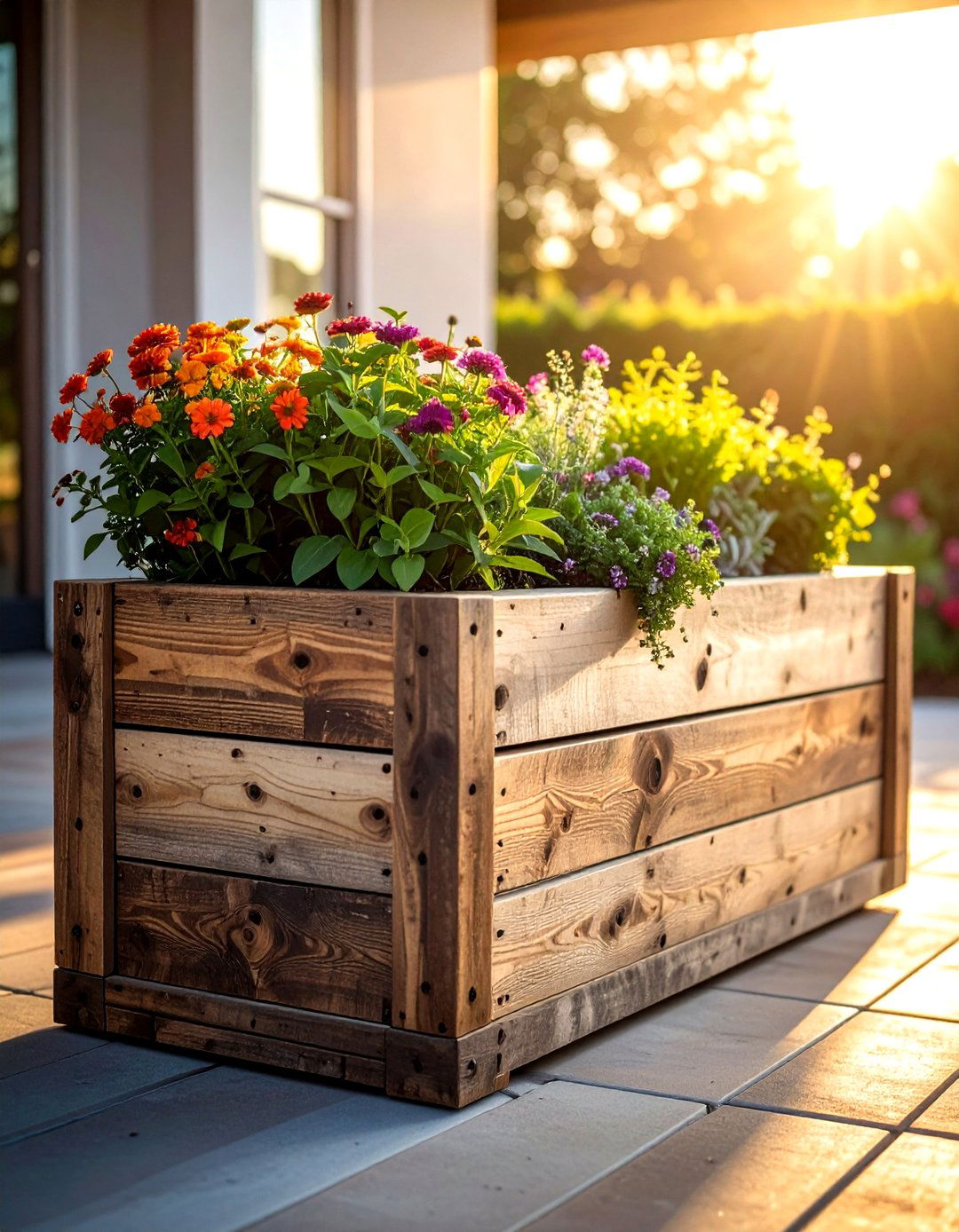 Reclaimed Wood Planter Box - 30 reclaimed wood decor ideas