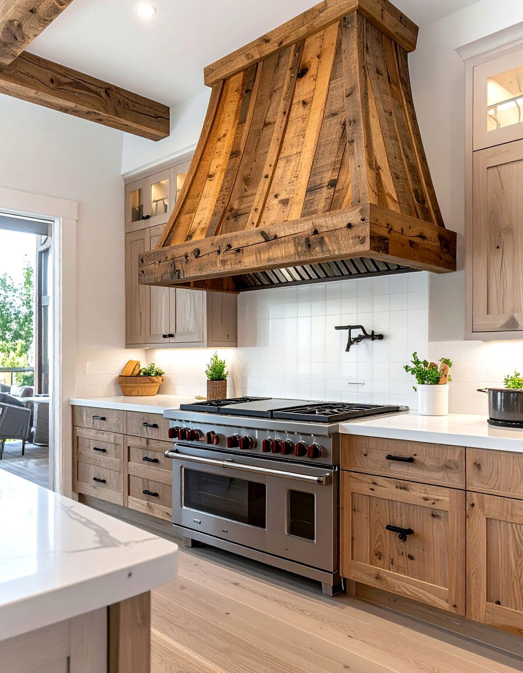 Reclaimed Wood Range Hood - 30 reclaimed wood decor ideas