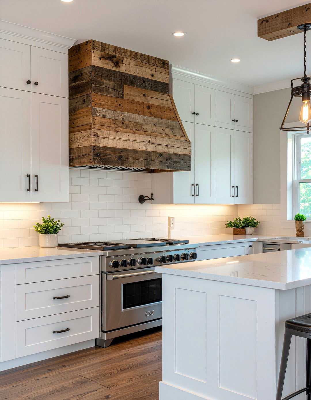 Reclaimed Wood Range Hood - 30 custom hood kitchen ideas
