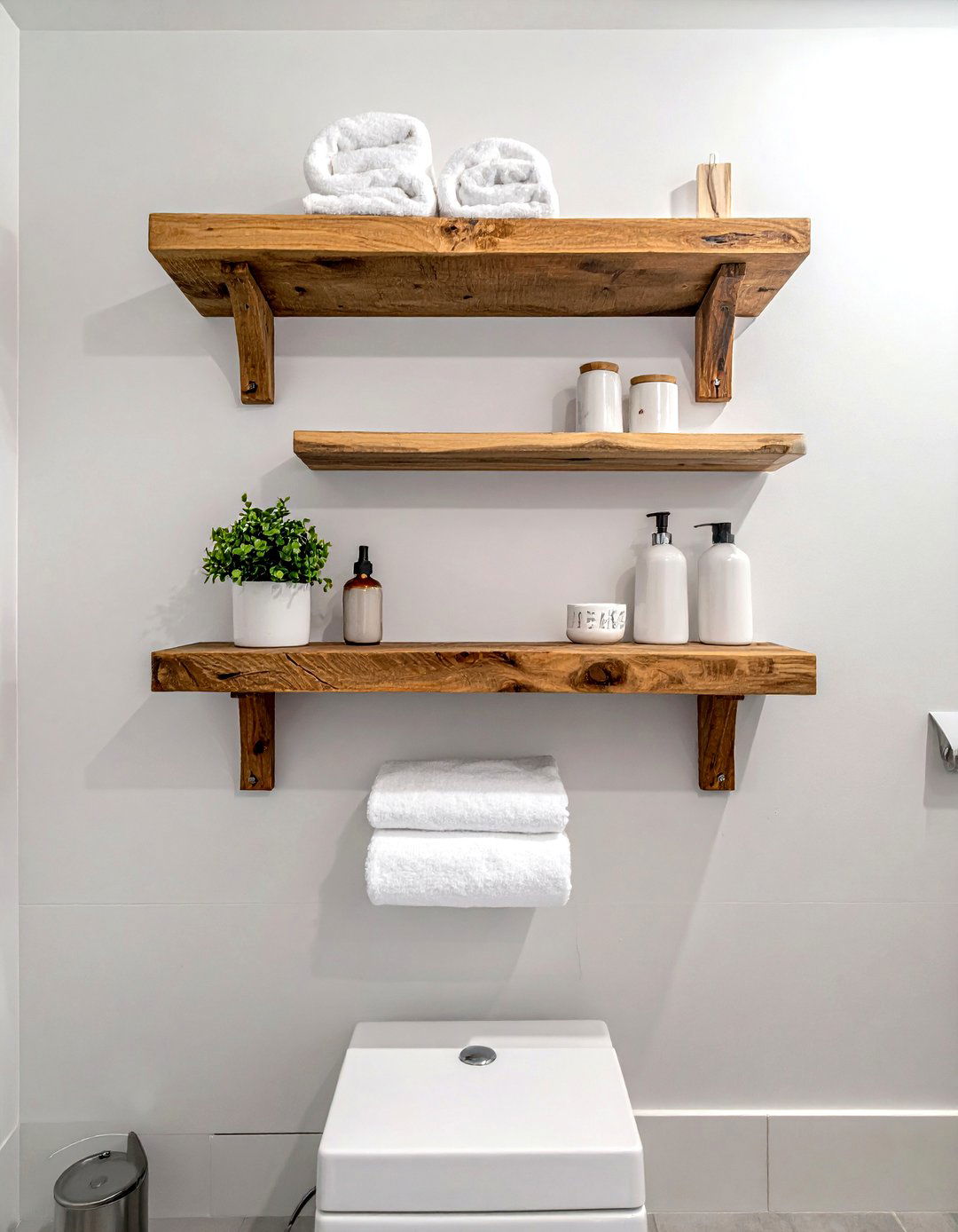 Reclaimed Wood Shelf - 30 Tuscan bathroom ideas