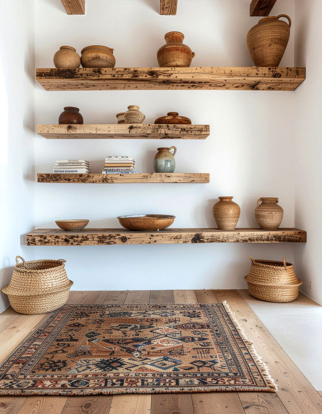 Reclaimed Wood Shelf - 30 living room Mediterranean furniture ideas