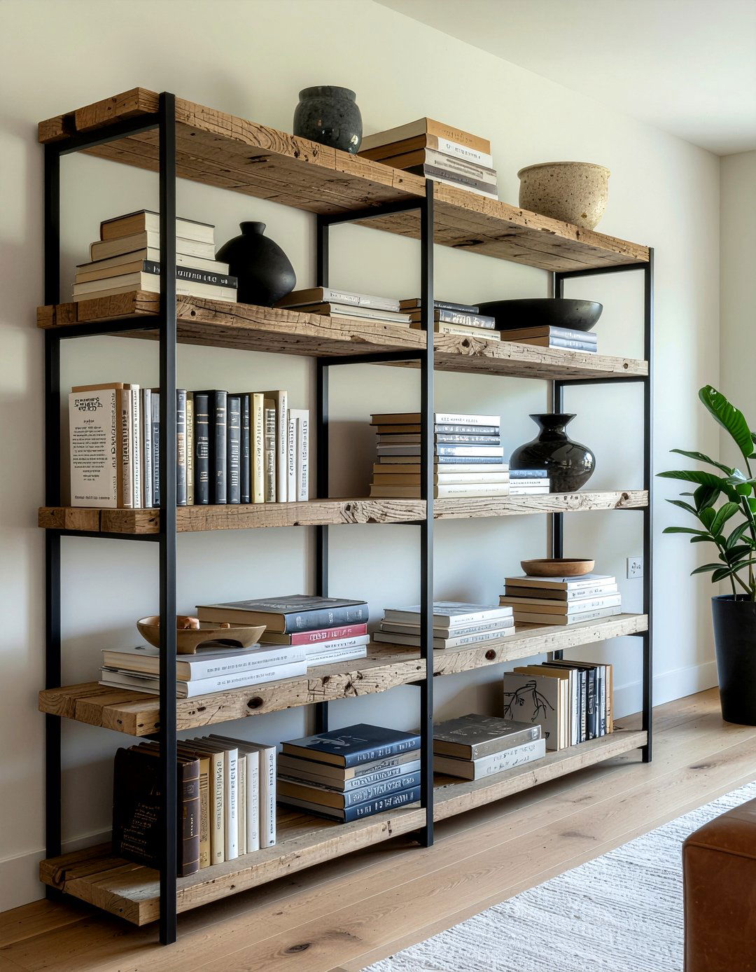 Reclaimed Wood Shelving - 30 secondhand living room ideas
