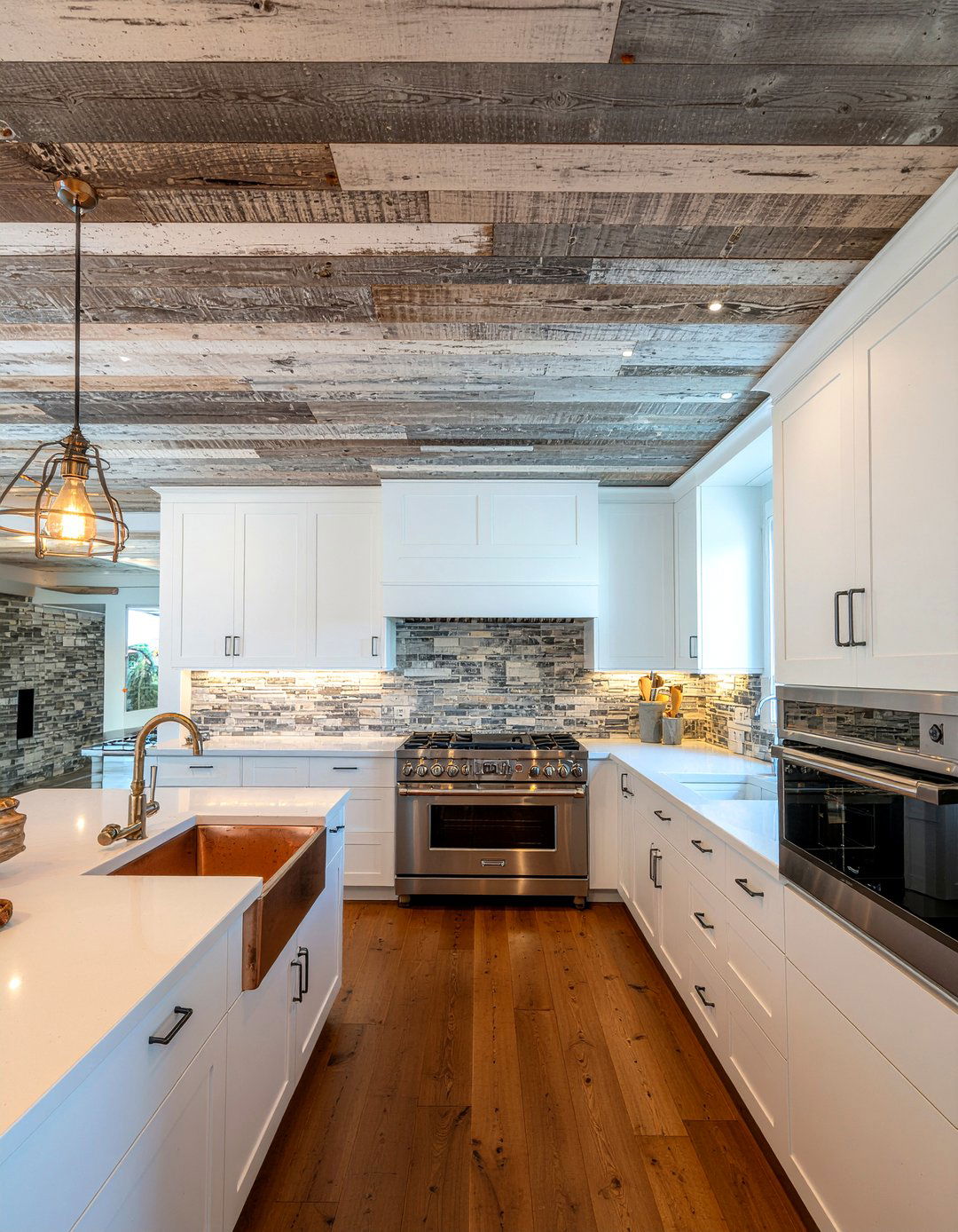 Reclaimed Wood Shiplap Ceiling - 30 kitchen shiplap ceiling ideas