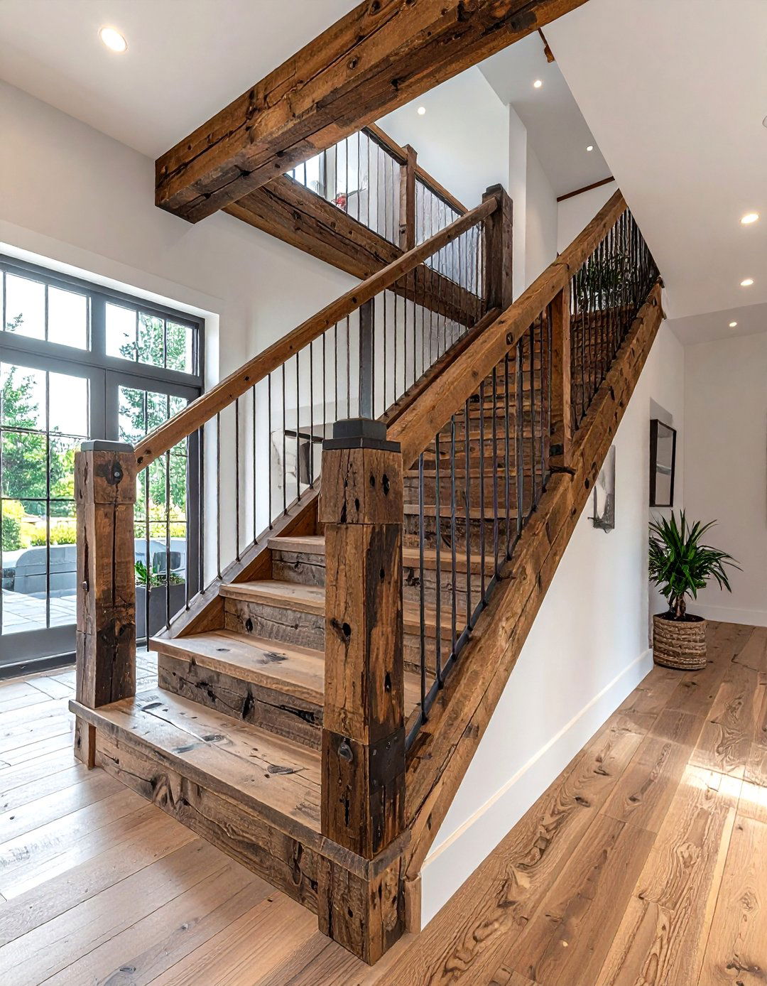 Reclaimed Wood Stair Railing - 30 reclaimed wood decor ideas