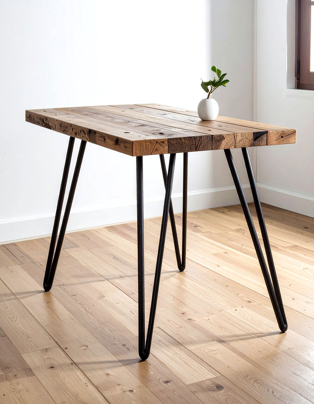 Reclaimed Wood Table Hairpin Legs - 30 reclaimed wood dining table ideas