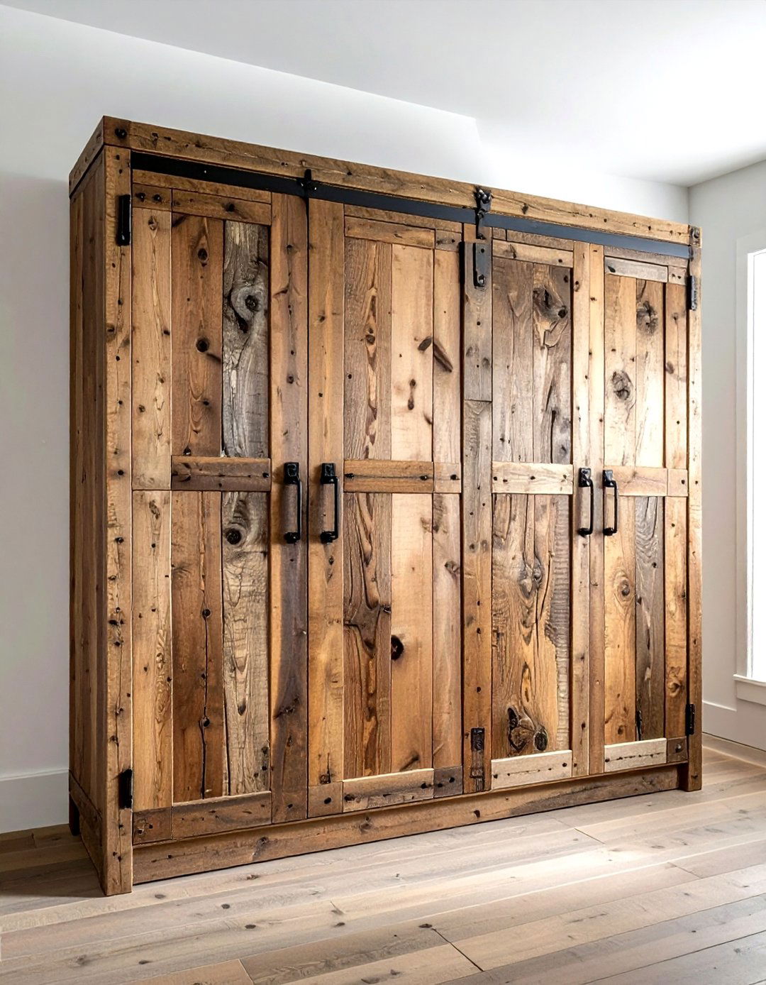 Reclaimed Wood Tall Cabinets - 30 tall cabinet kitchen ideas