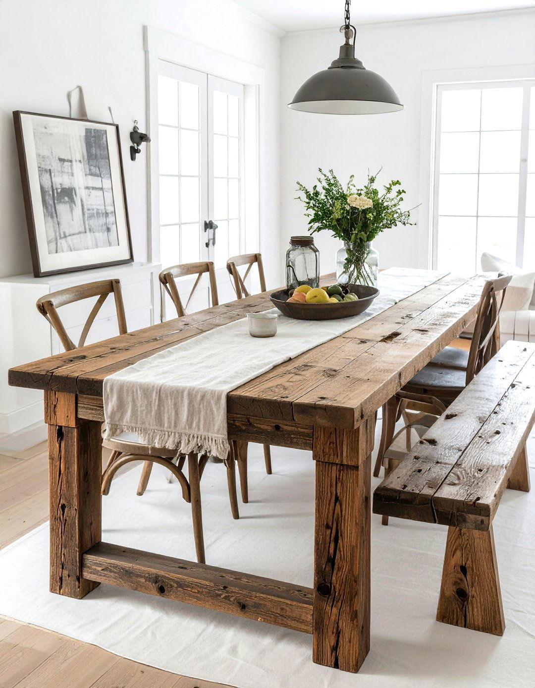 Reclaimed Wood Trestle Table - 30 wood dining table ideas