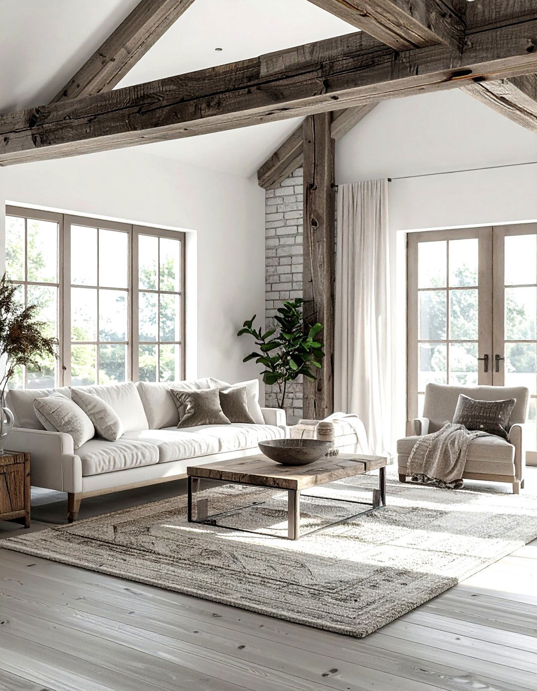 Reclaimed Wood Truss - 30 living room trusses ideas