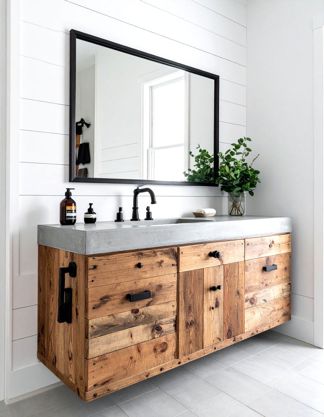 Reclaimed Wood Vanity - 30 bathroom vanity ideas