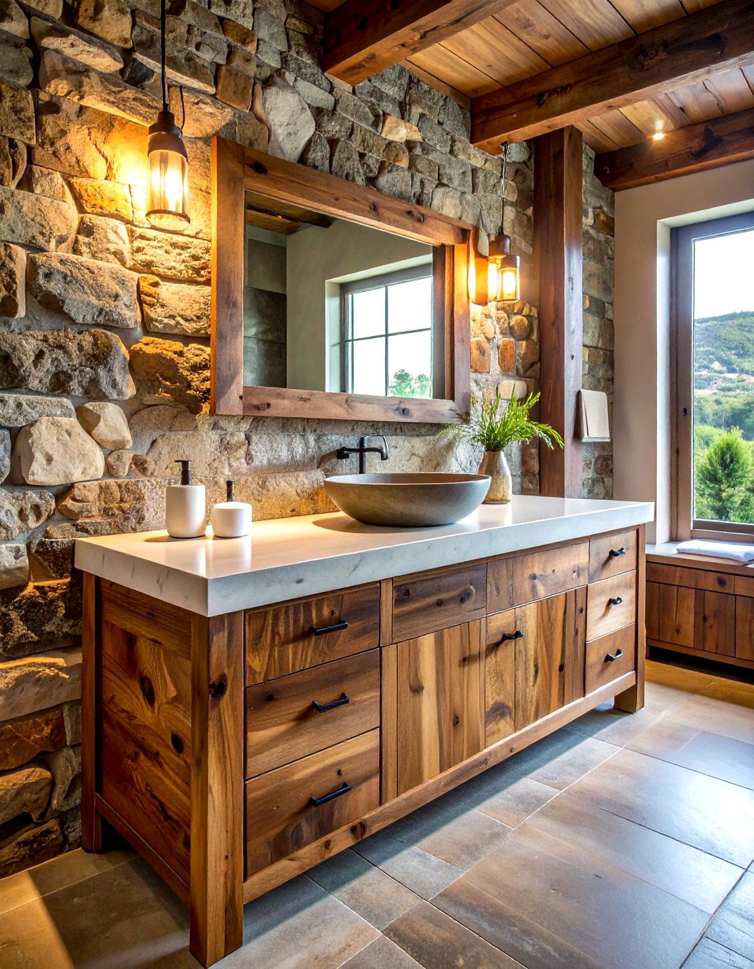 Reclaimed Wood Vanity - 30 wood vanity bathroom ideas