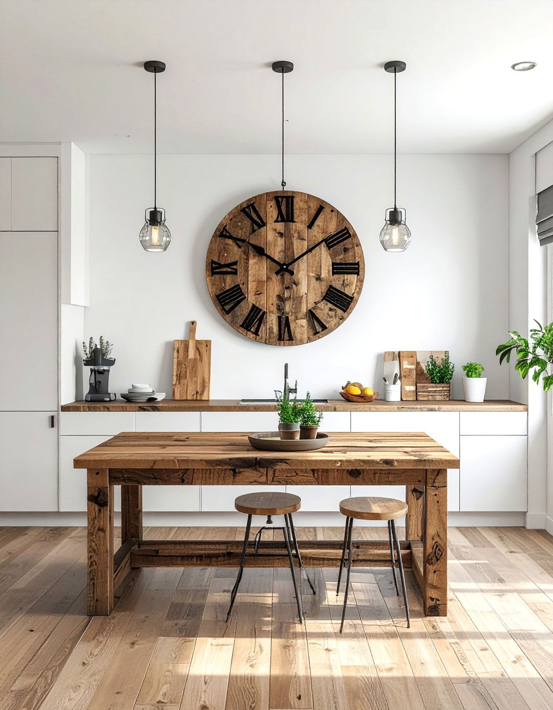 Reclaimed Wood Wall Clock - 30 reclaimed wood decor ideas