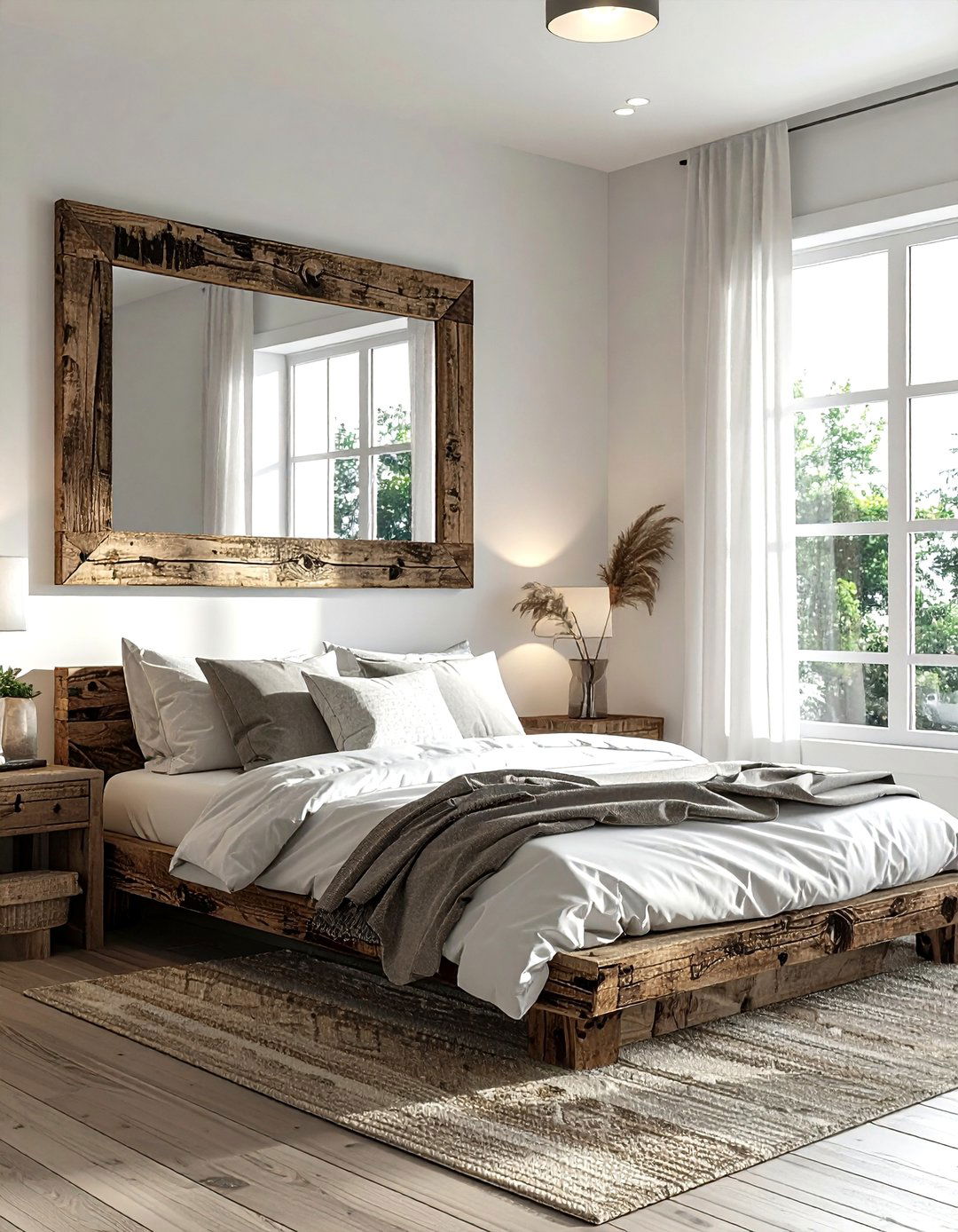 Reclaimed Wood Wall Mirror - 30 reclaimed wood decor ideas