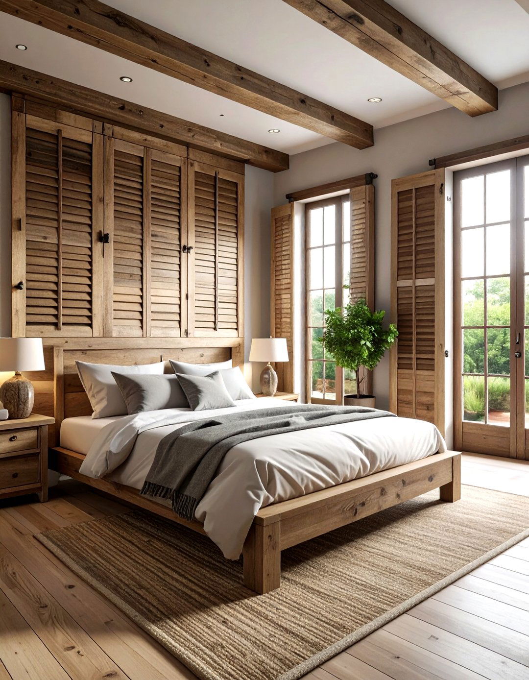 Reclaimed Wood Window Shutters - 30 reclaimed wood decor ideas