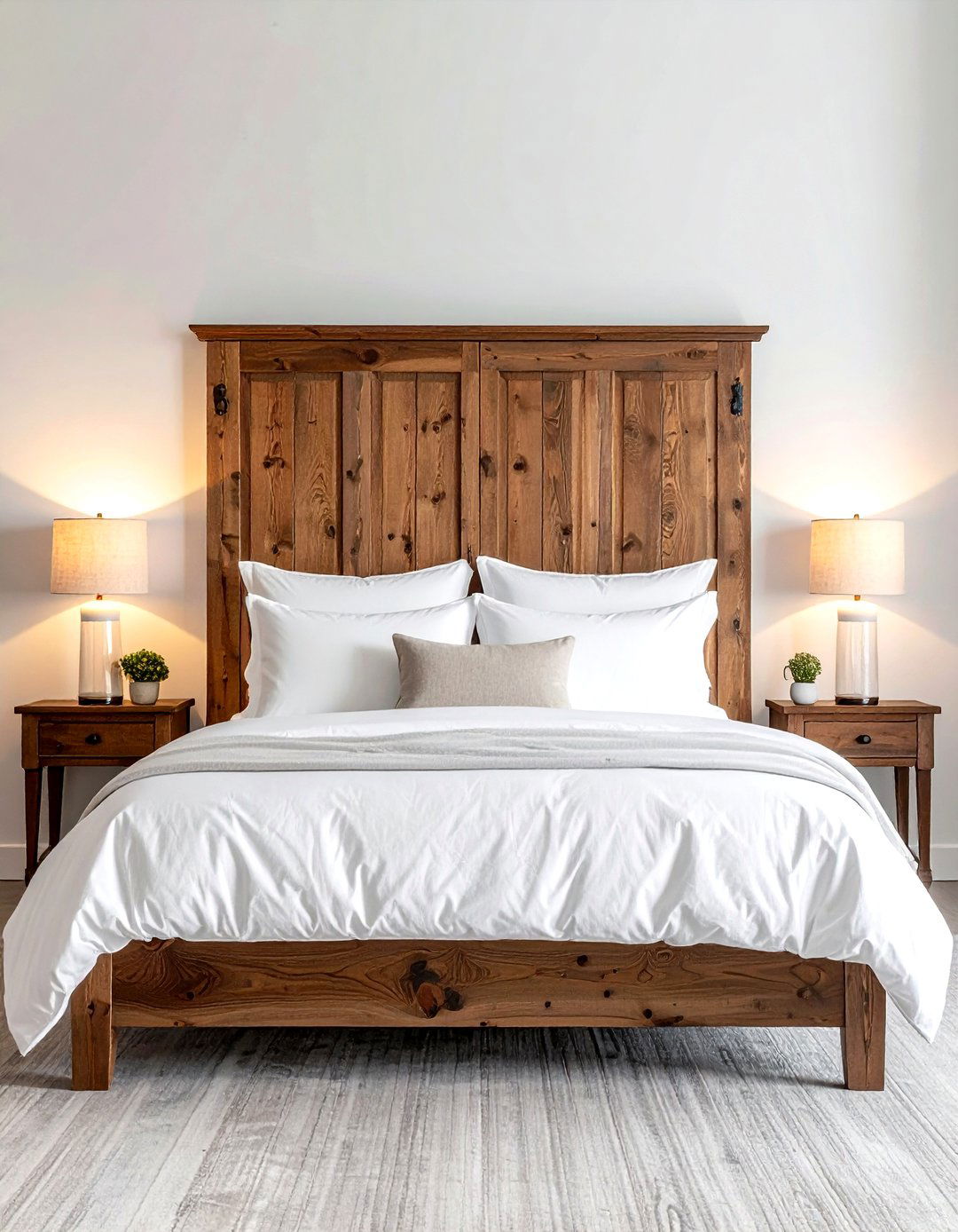 Reclaimed door headboard - 30 repurposed decor ideas