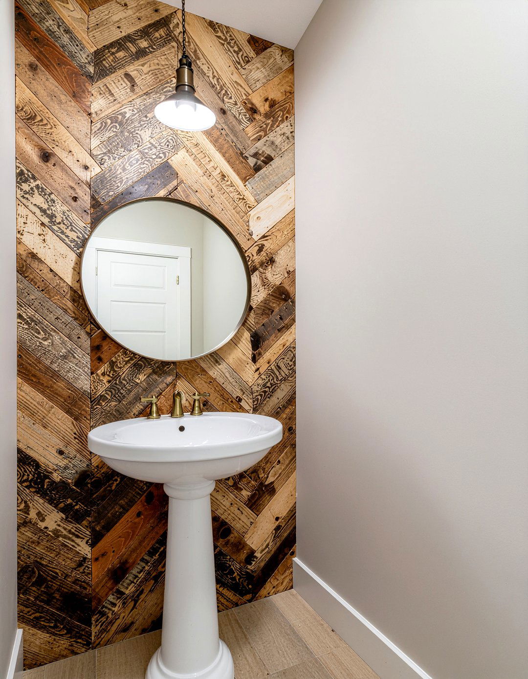 Reclaimed wood backsplash - 30 reclaimed wood bathroom ideas