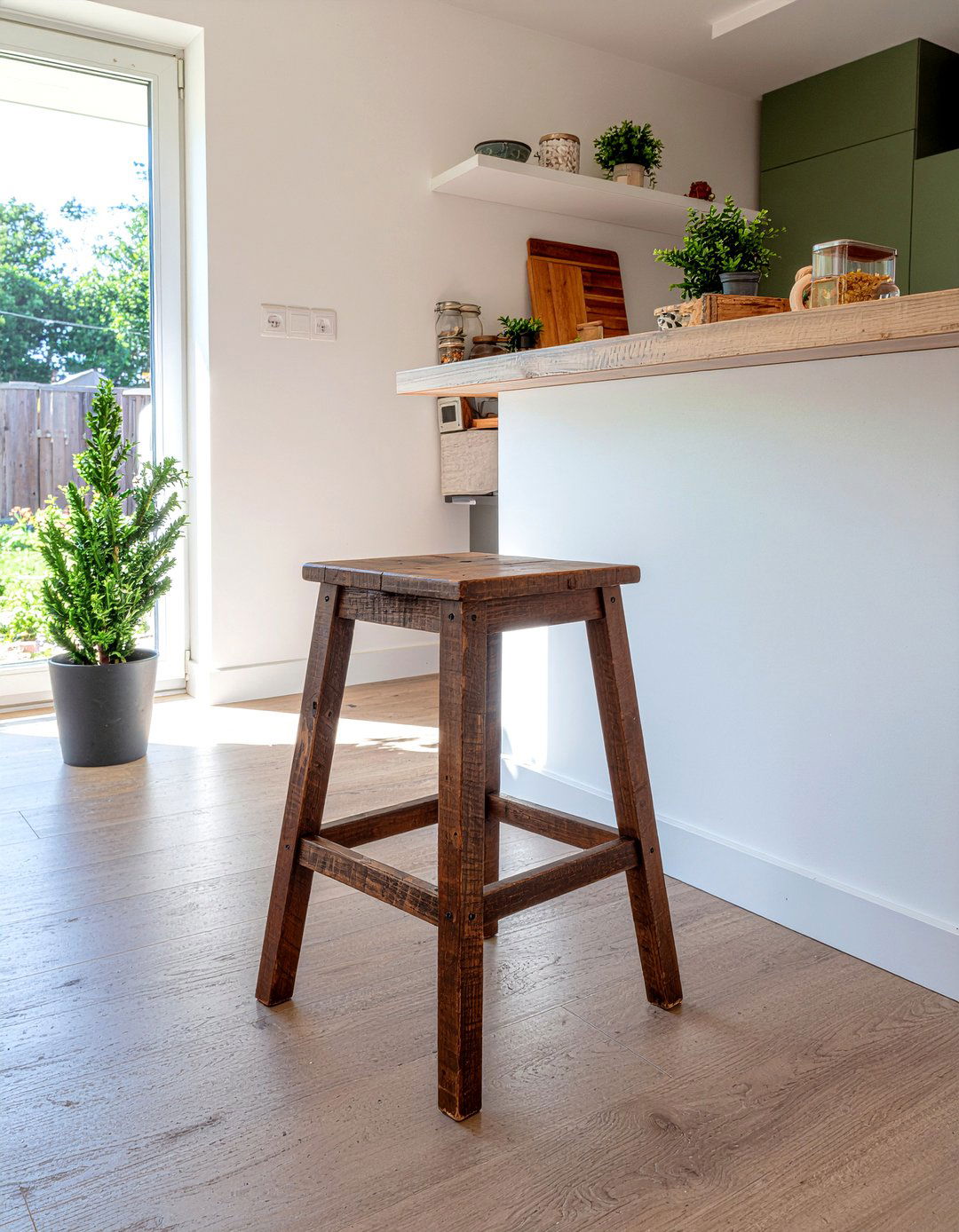 Reclaimed wood bar stool - 30 kitchen bar stool ideas