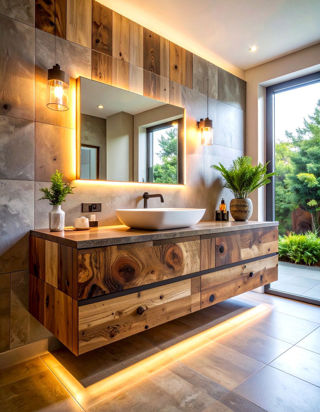 Reclaimed wood bathroom vanity - 30 DIY bathroom vanity ideas