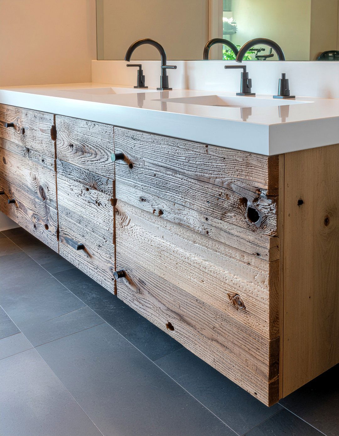 Reclaimed wood bathroom vanity - 30 rustic bathroom vanity ideas