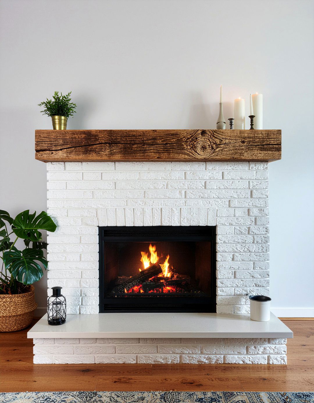 Reclaimed wood beam mantel - 30 living room salvaged furniture ideas