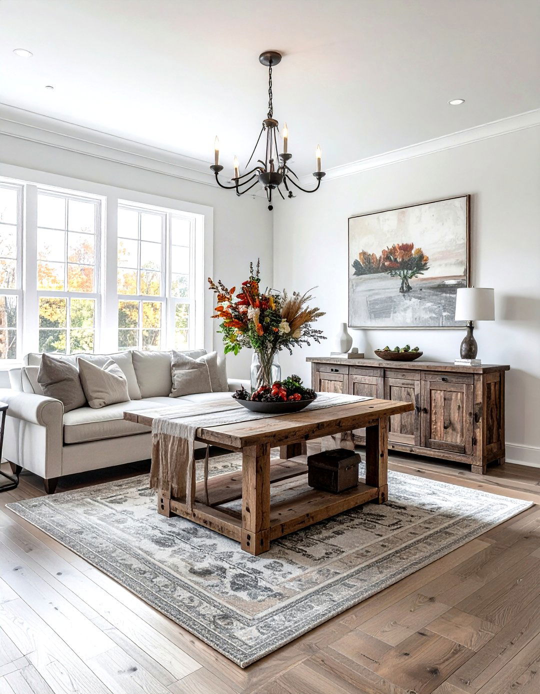 Reclaimed wood buffet - 30 living room reclaimed wood furniture ideas