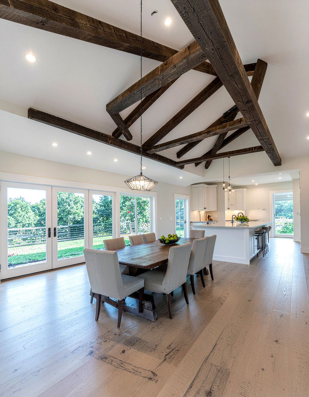 Reclaimed wood ceiling beams - 30 reclaimed wood kitchen ideas