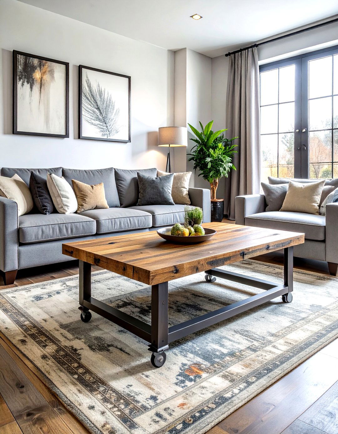 Reclaimed wood coffee table - 30 living room industrial furniture ideas