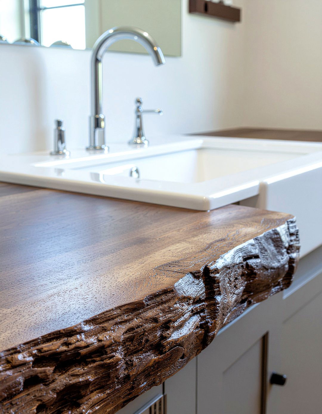 Reclaimed wood countertop - 30 reclaimed wood bathroom ideas