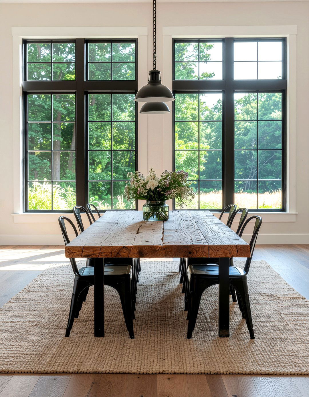 Reclaimed wood dining table - 30 rustic dining room ideas
