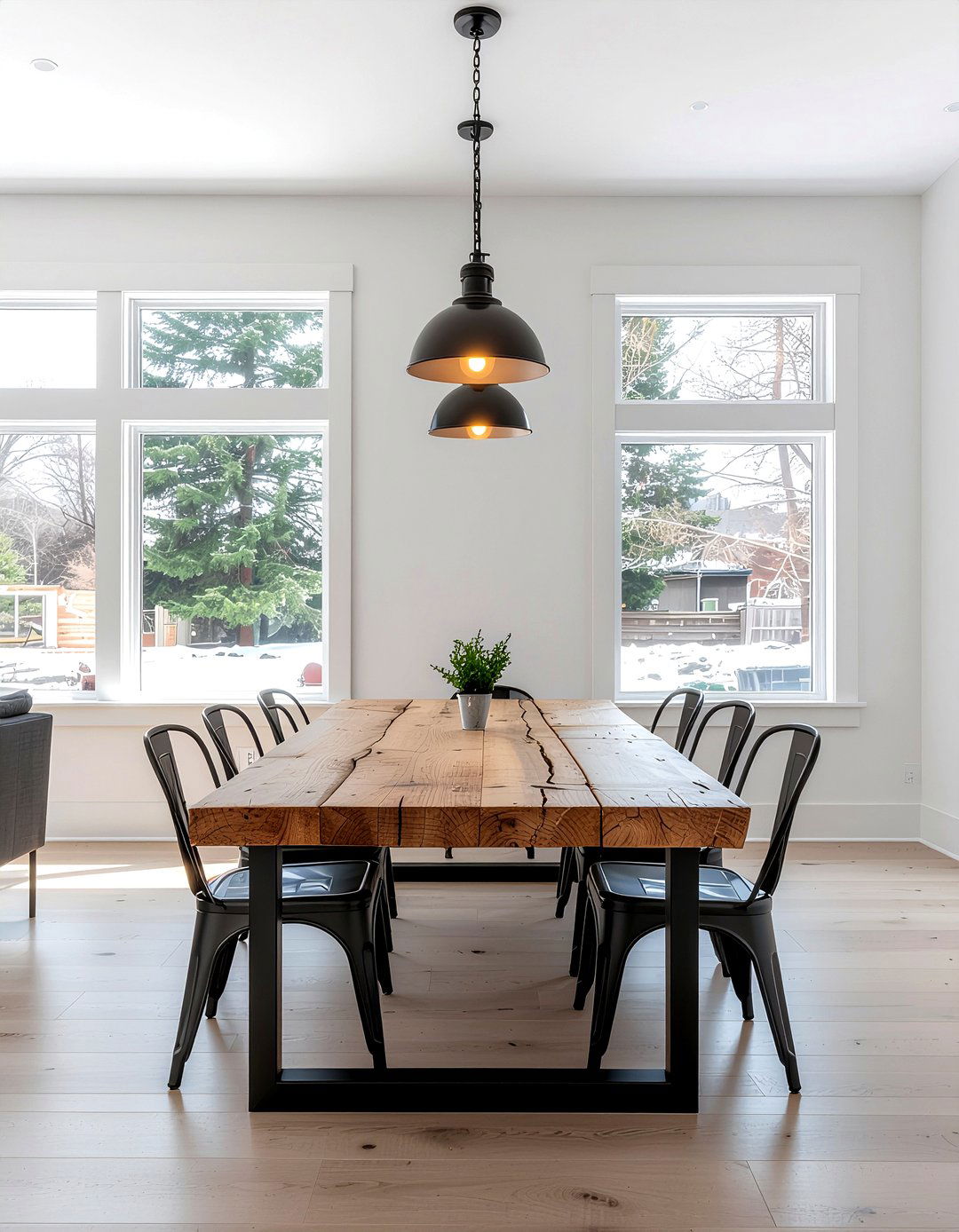 Reclaimed wood dining table - 30 environmentally friendly dining room ideas