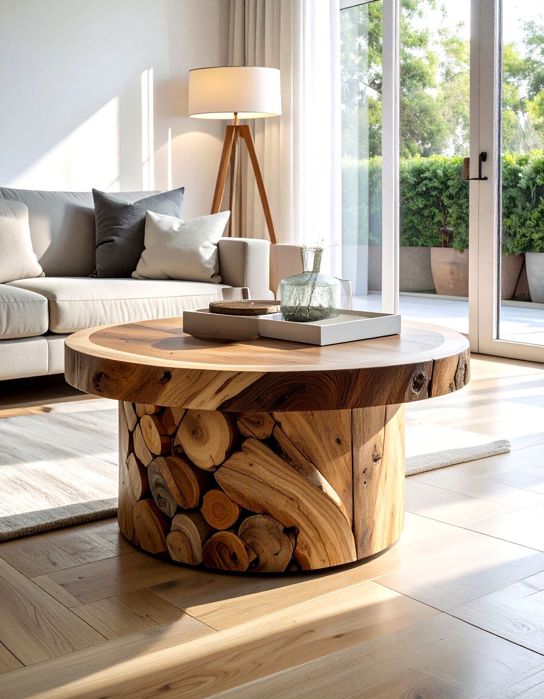 Reclaimed wood end table - 30 living room reclaimed wood furniture ideas