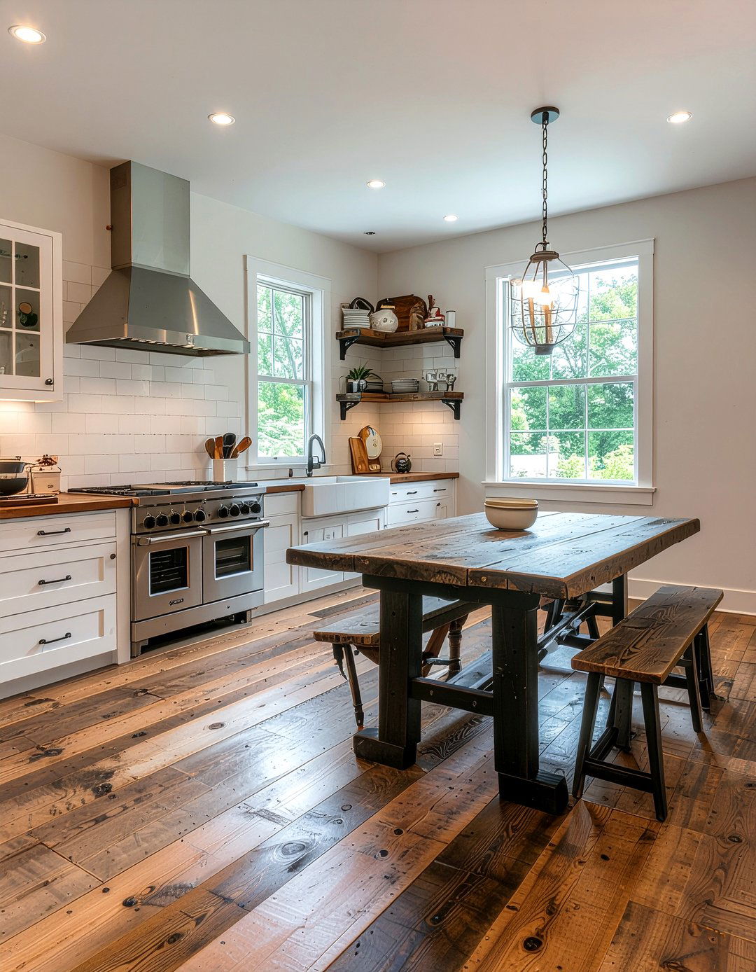Reclaimed wood flooring - 30 kitchen flooring ideas